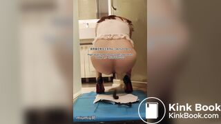 Girl pooping in toilet 013