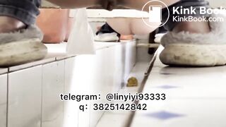 Girl pooping in toilet 017