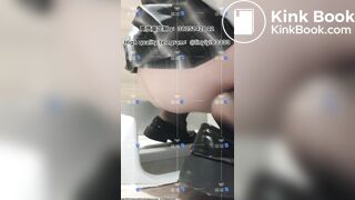 Beautiful girl poops in the toilet 3