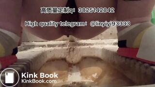 Beautiful girl poops in the toilet 4