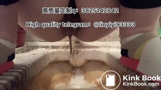 Beautiful girl poops in the toilet 4