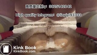 Beautiful girl poops in the toilet 4