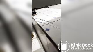 Beautiful girl poops in the toilet 8