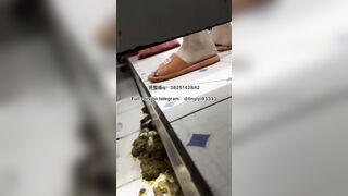 Beautiful girl poops in the toilet 10