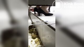 Beautiful girl poops in the toilet 10