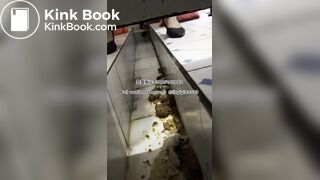 Beautiful girl poops in the toilet 10