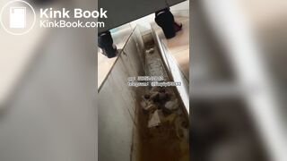 Beautiful girl poops in the toilet 17