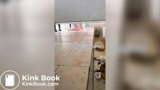 Beautiful girl poops in the toilet 17