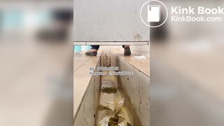 Beautiful girl poops in the toilet 18