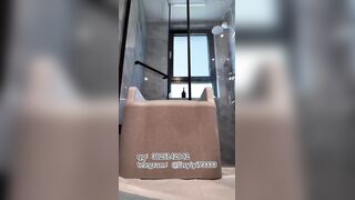 Beautiful girl poops in the toilet 20