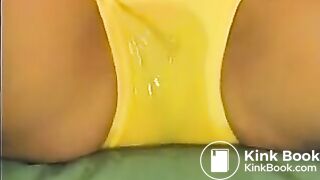 Japanese Bloomers - Pissing in yellow bloomers