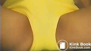 Japanese Bloomers - Pissing in yellow bloomers