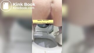 Beautiful girl poops in the toilet 35