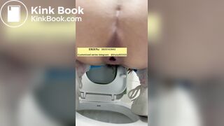 Beautiful girl poops in the toilet 35