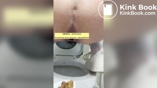 Beautiful girl poops in the toilet 35