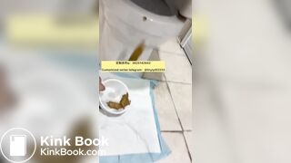 Beautiful girl poops in the toilet 35