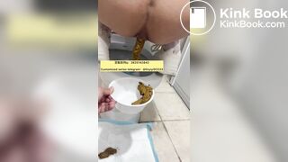 Beautiful girl poops in the toilet 35