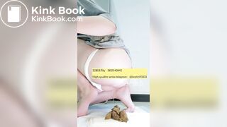 Beautiful girl poops in the toilet 37