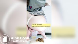 Beautiful girl poops in the toilet 37