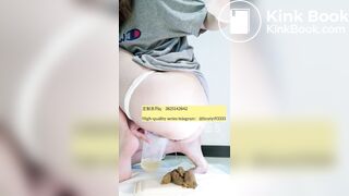 Beautiful girl poops in the toilet 37