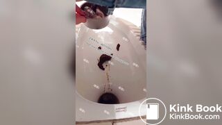 Beautiful girl poops in the toilet 39