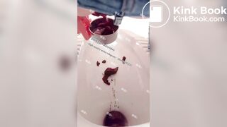 Beautiful girl poops in the toilet 39