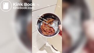 Beautiful girl poops in the toilet 39