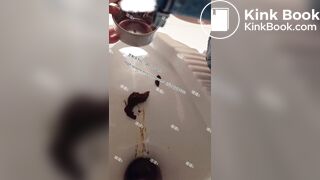 Beautiful girl poops in the toilet 39