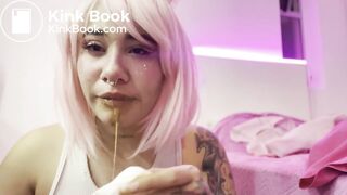 Pink hair SHIT eating