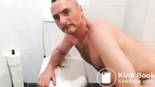 scat pig faggot eating shit from the toilet