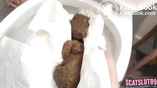 Trans BBW Shits then Sniffs Before Flushing