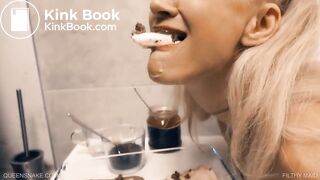 Dirty milf licking toilet