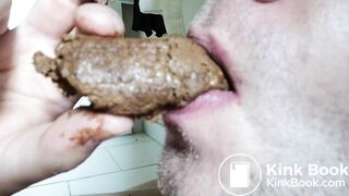 chewing and swallowing a little shit log