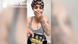 Kapri Styles ebony scat into a chip bag