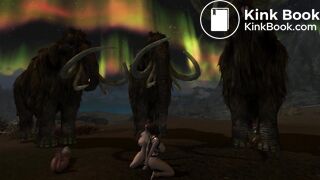 Mammoths snack on women (vore)