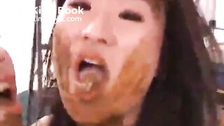 girls eating scat
