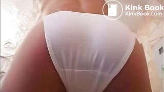 Poop in new white cotton panties
