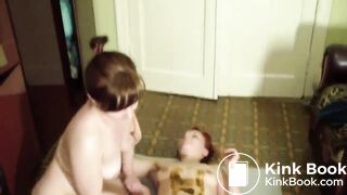 Two Russian lesbian play with shit part 1