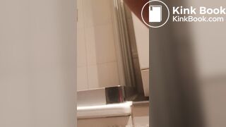Dirty Scat Boy in shower. Smears face with shit