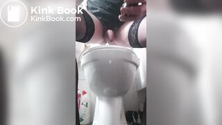 Dirty scat sissy boy. Smears face with shit