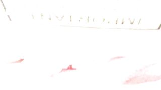 cute girl grabs her poop with toilet paper