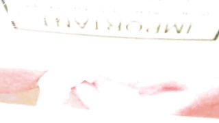 cute girl grabs her poop with toilet paper