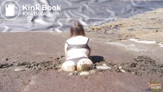 First Pig Manure Lagoon - masturbating in pigshit