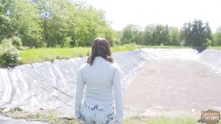 First Pig Manure Lagoon - masturbating in pigshit