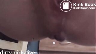 Amateur teen girl playing with scat and puke