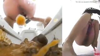 many girls poop in same broken toilet japanese