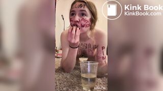 Belle cochonne mange son caca