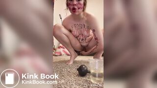 Belle cochonne mange son caca