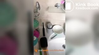 Huge nasty shit in fancy hotel toilet
