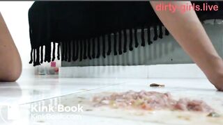 Latina extreme nasty show with shit, piss and vomi